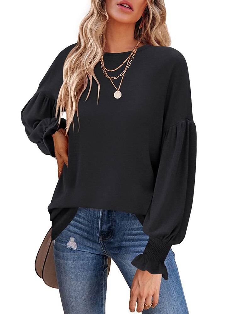 Long-Sleeve T/Shirt With Elastic Butterfly Cuff