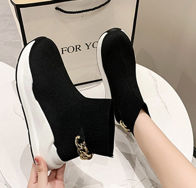 Breathable Sock Boots With Chain