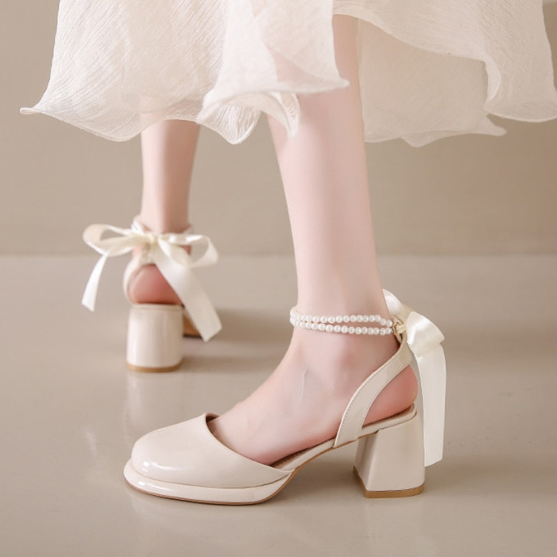 Patent Open Back & Bow Shoes
