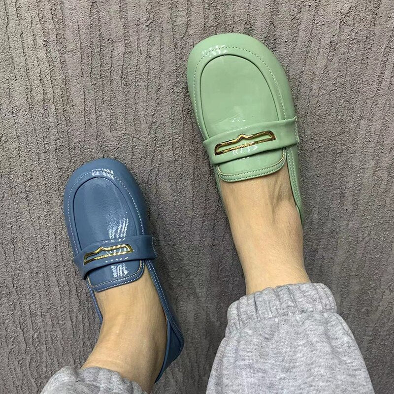 Colourful Patent Slip-On Loafers