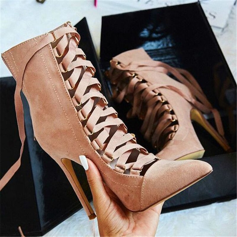 Chic Lace-Up Ankle Boots