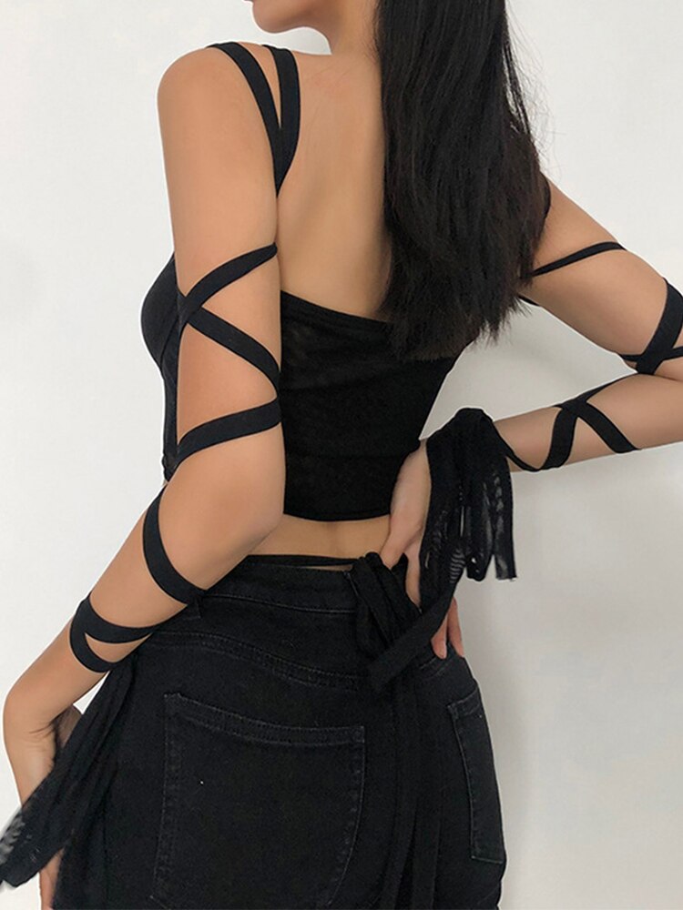 Wrapped Corset Top With Ribbons