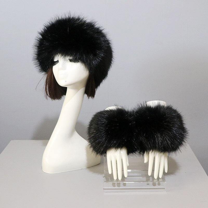 Faux-Fur Hat & Matching Cuffs In 29 Colours