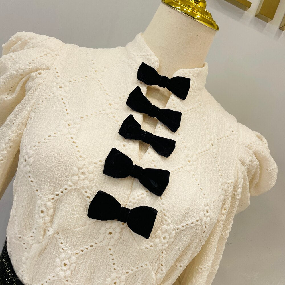 French Inspired Anglaise Blouse With Bows