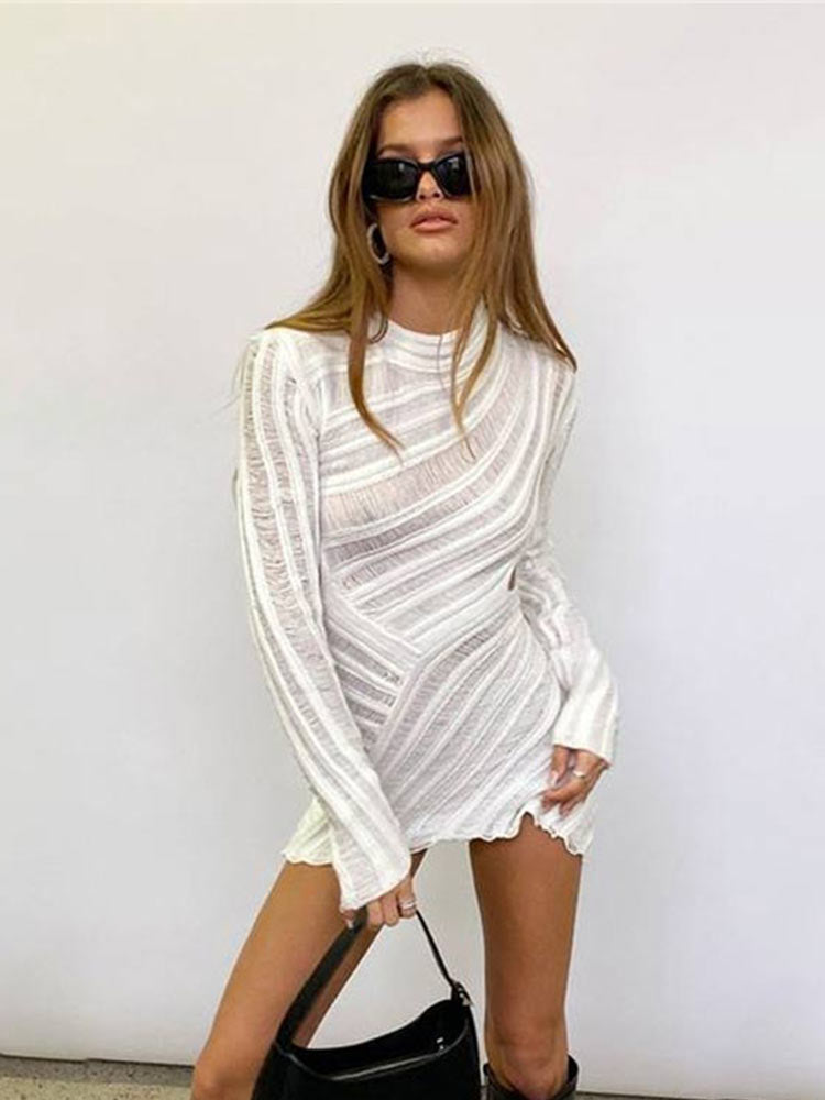 Hollow-Out Knitted Dress