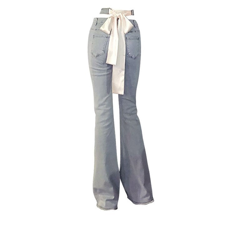 Bow-Back Flared Jeans