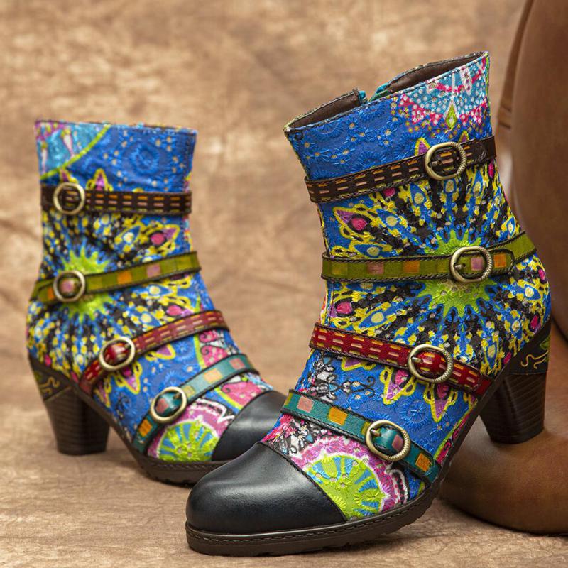 Colourful Handmade Leather Ankle Boots