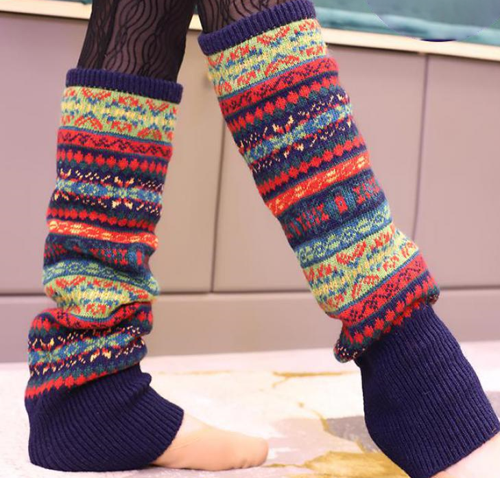 Colourful Wool Boot Leg-Warmers