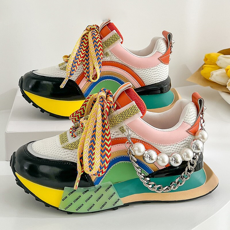 Colourful Trendy Chain & Bead Trainers