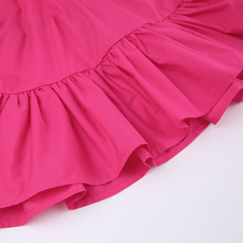 High-Waist Mini Dress With Ruffled Skirt
