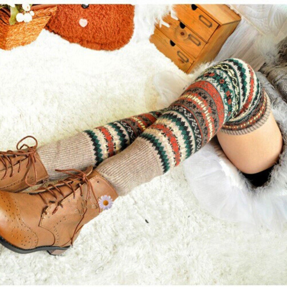 Knitted Knee-High Warm Leg-Warmers