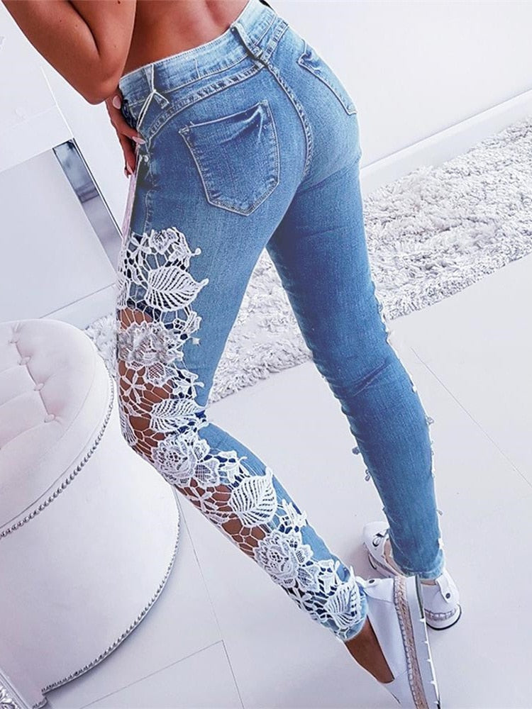 Women's Hollow-Out Jeans