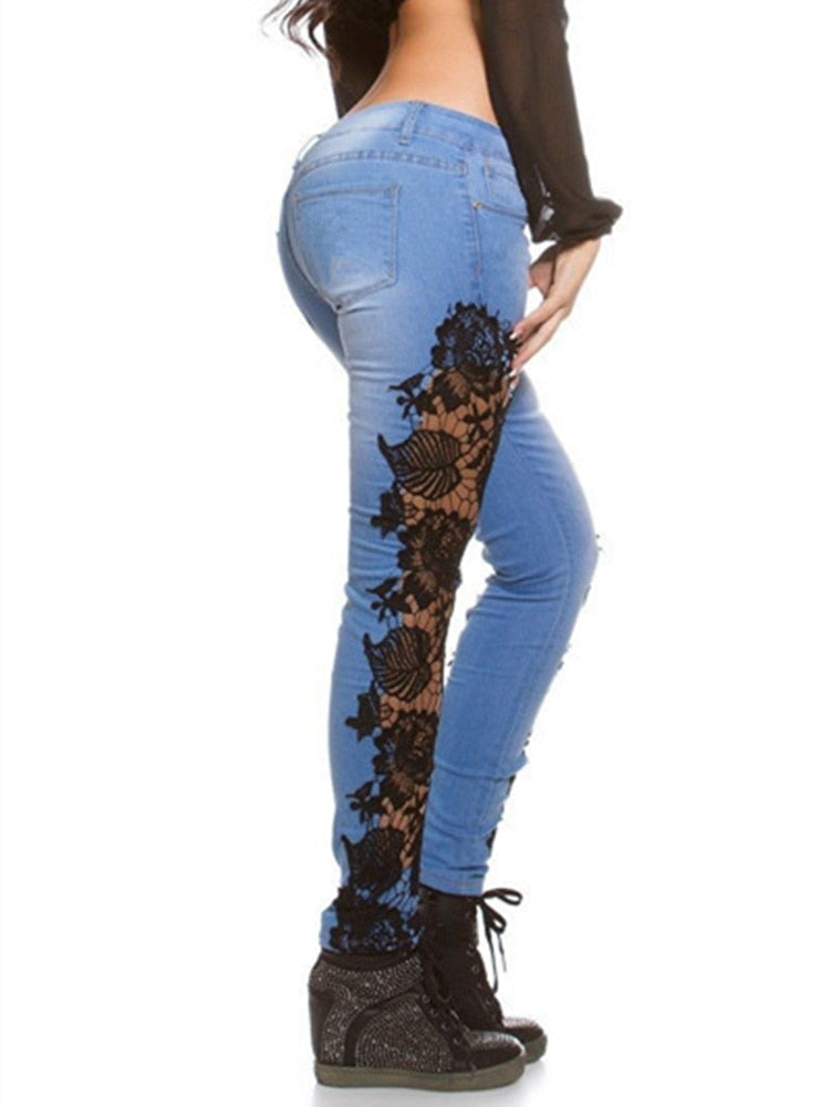 Women's Hollow-Out Jeans