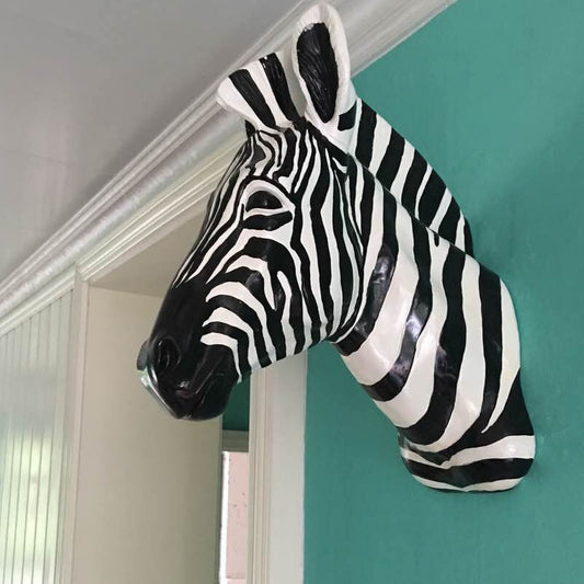 Zebra Head Wall Art Sculpture