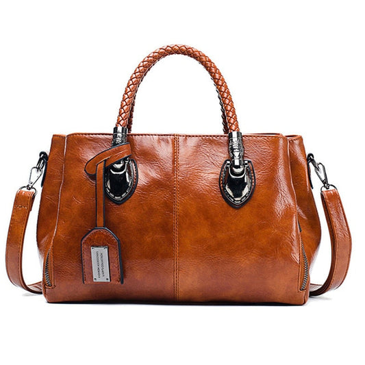 Luxury Oil Wax Leather Handbag