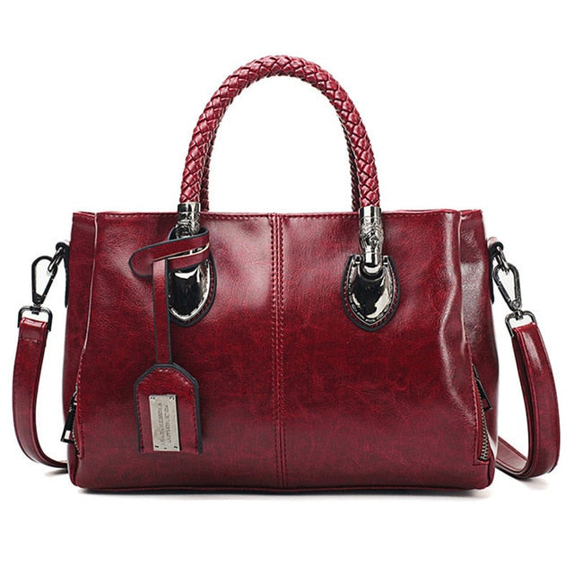 Luxury Oil Wax Leather Handbag