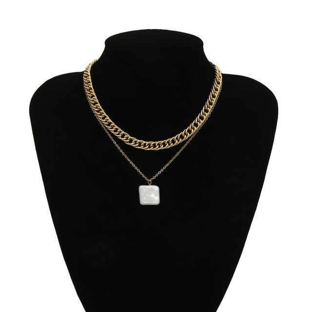Women Multi-Layered Pearl Choker Necklace