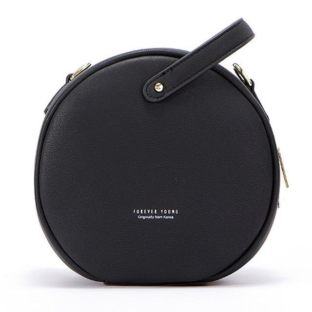 Circular Design PU Leather Shoulder Bag