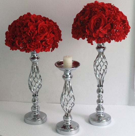 Gold/ Silver Flower & Candle Holder