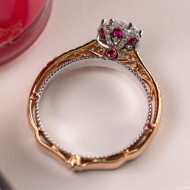 Luxury Classic 6 Claw Crystal Zircon Ring