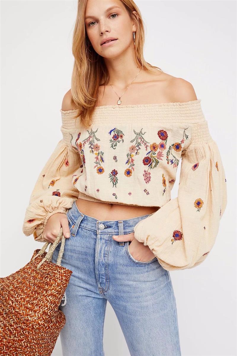 Women's Embroidered Crop Top