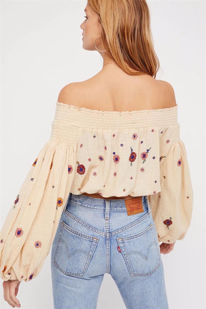Women's Embroidered Crop Top
