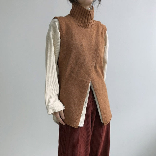 Women's Overlap Sleeveless Sweater