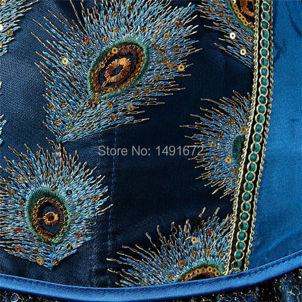 Beautiful Embroidered Peacock Corset
