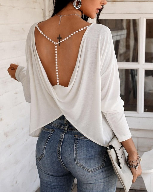 Women's Backless Twisted Top