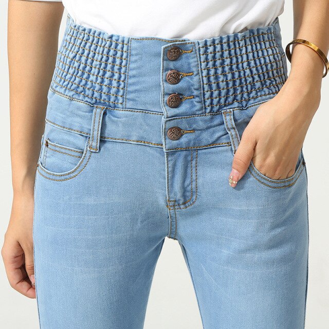 Women's High-Waist Stretch Cotton Jeans