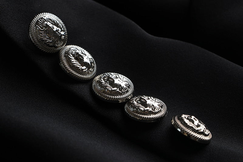 Luxury Bodycon Blazer With Diamond Collar & Buttons