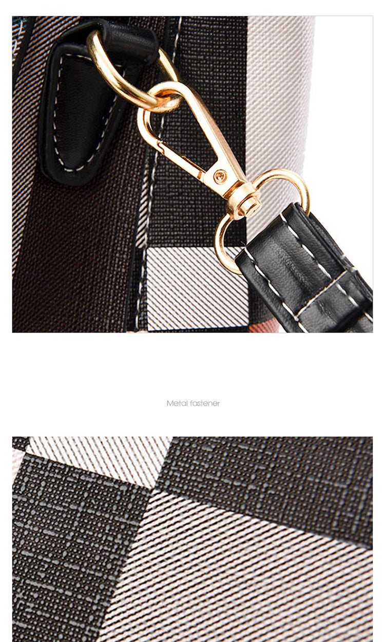 Luxury Plaid PU Leather Handbag