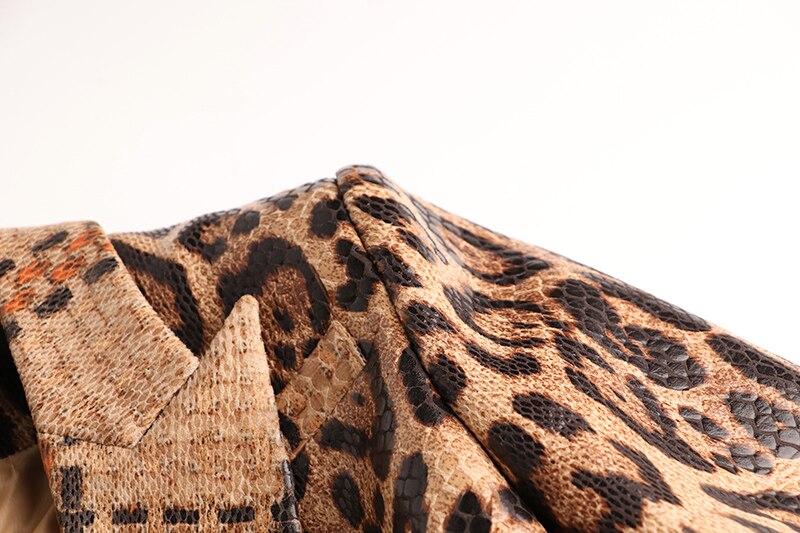 PU Leather Snake & Leopard Print Jacket
