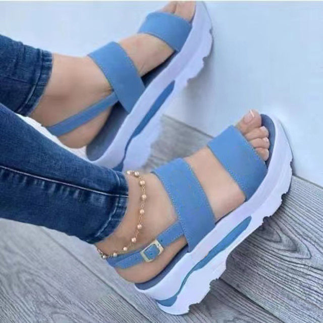 Non-Slip PU Leather Platform Sandals
