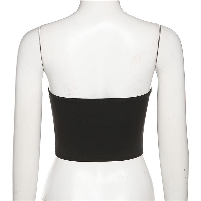 French Style Tube Top With Diamond Bows