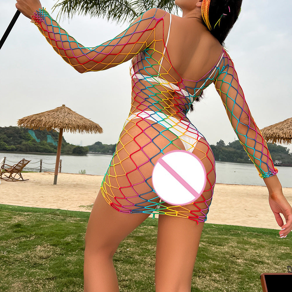 Colourful Fishnet Beach Dress
