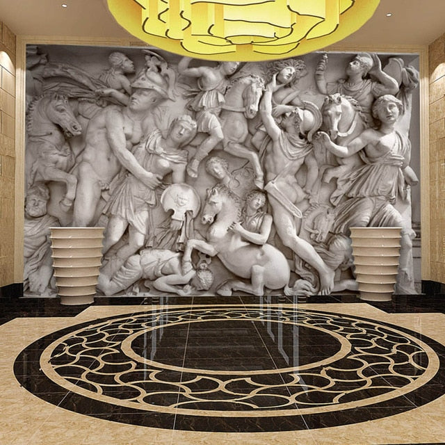 3D Roman Statues Art Mural Wallpaper
