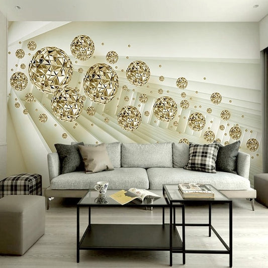 Modern Golden Ball Abstract Mural Wallpaper