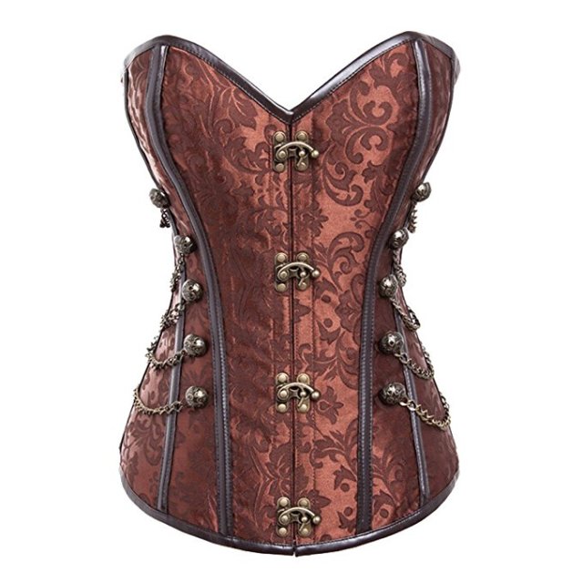 Women's Chain & Metal Clasp Corset Style Top